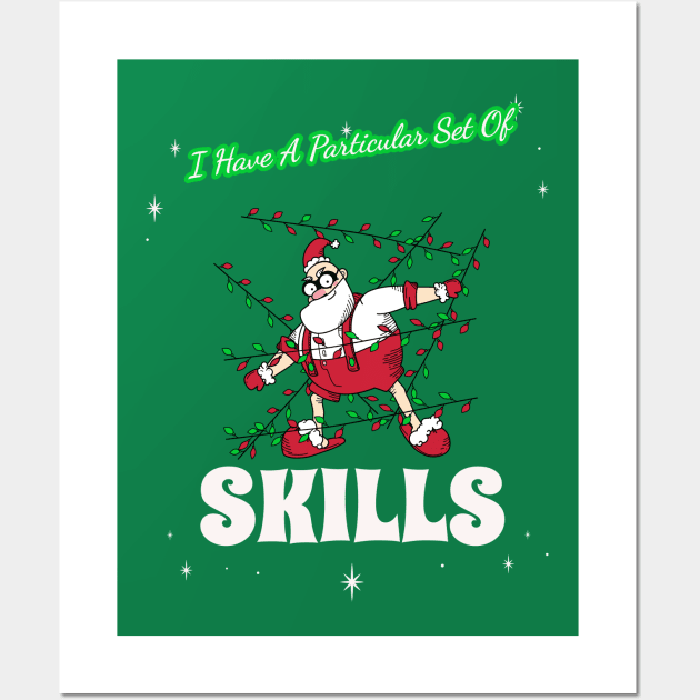 “I Have A Particular Set Of Skills” Stealthy Santa Wall Art by Tickle Shark Designs